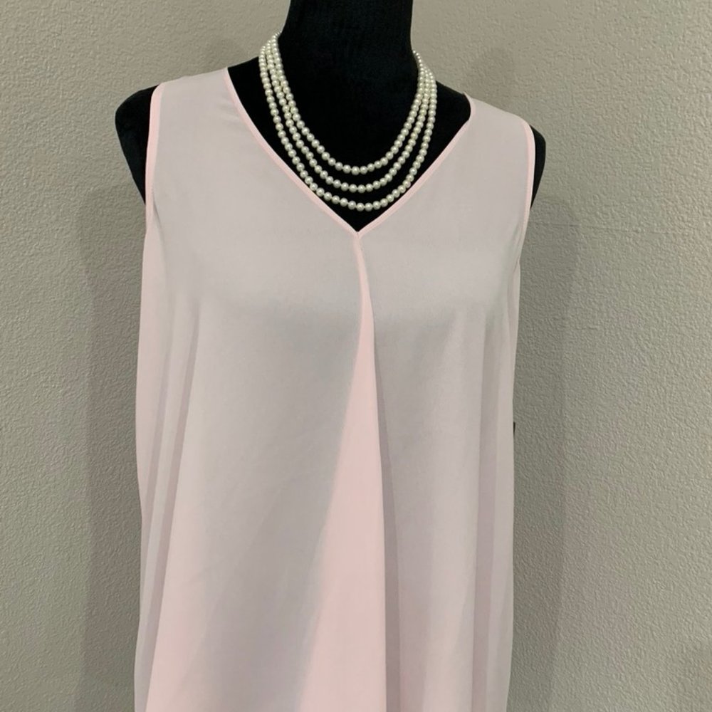 NWT Sleeveless V-neck Drape Front